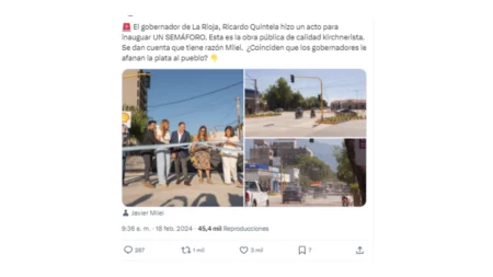 Son engañosos los posteos que indican que el gobernador de La Rioja, Ricardo Quintela, inauguró sólo un semáforo