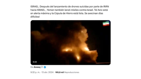 No, este video no muestra misiles lanzados por Yemen contra Israel tras el ataque de Irán