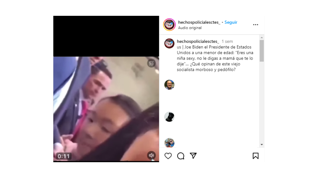Es falso que este video muestra al presidente Biden “olfateado agresivamente” a un bebé y diciendo “sexy kid”: el audio fue editado