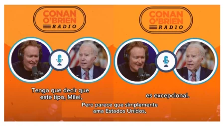 Es falso el audio en el que Joe Biden habla con Conan O'Brien sobre Javier Milei