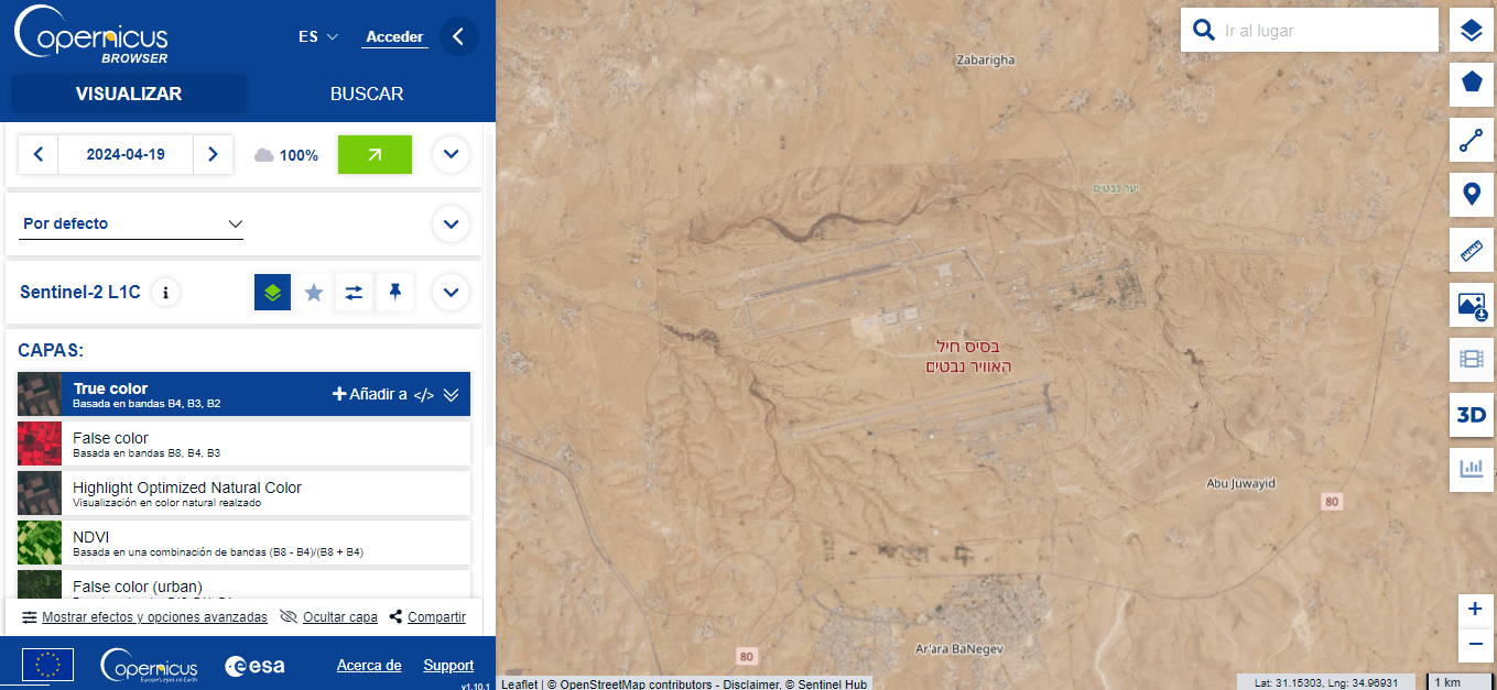 No, estas imágenes no son de cráteres por ataques de Irán a la base aérea israelí Nevatim