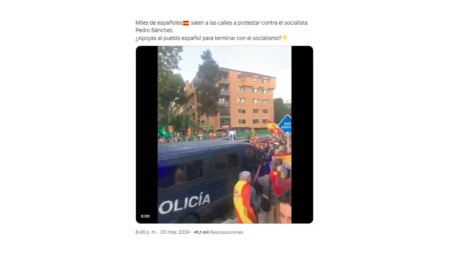 No, este video no muestra una marcha “contra Pedro Sánchez” por la crisis diplomática entre la Argentina y España: fue grabado en 2023