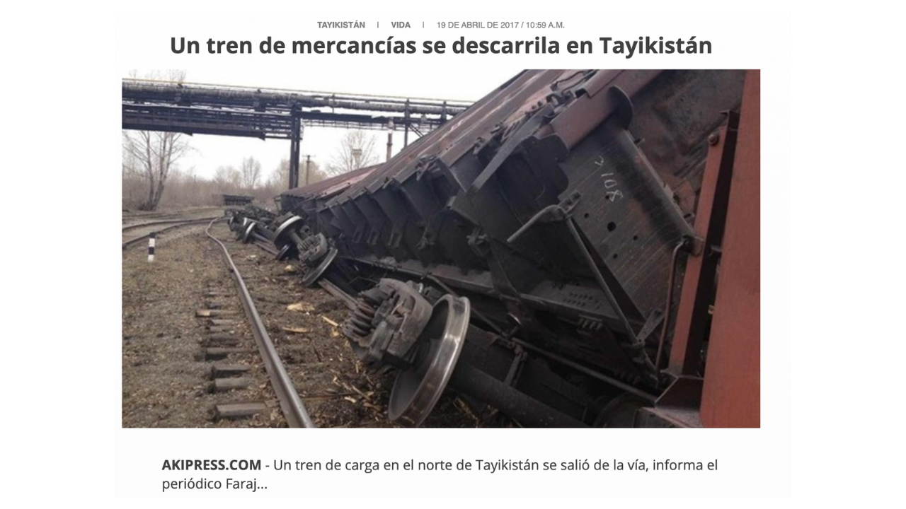 No, esta imagen no muestra que los partisanos ucranianos descarrilaron un tren con equipamiento militar de la OTAN