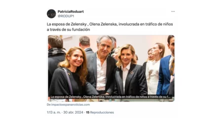 No hay pruebas de que la esposa del presidente de Ucrania, Olena Zelenska, “esté vinculada” con el tráfico de niños