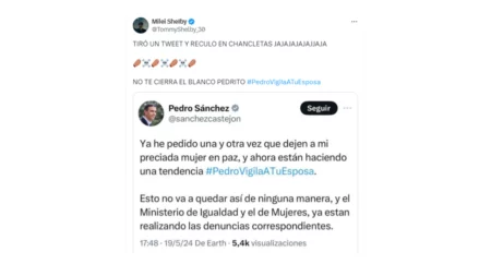 No, el presidente de España no publicó en X un mensaje pidiendo que “dejen en paz” a su esposa tras los dichos de Javier Milei