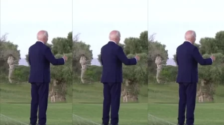 El video de Joe Biden “desorientado” en la cumbre del G-7 en Italia: está recortado y, en el video original, se ve que camina hacia un paracaidista