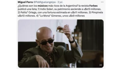 No, no es actual este ranking de Forbes de los músicos más ricos de la Argentina: se publicó en 2012