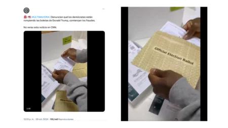 No, the video of an alleged official tearing up ballots with votes in favor of Donald Trump is not real: it is a montage