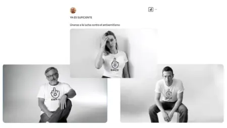 No, no es real el video donde celebridades de Hollywood visten remeras blancas en contra del rapero Kanye West: fue creado con inteligencia artificial