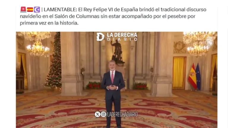 No, el rey Felipe VI de España no dio el discurso de Navidad de 2025 sin un pesebre como adorno
