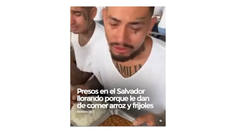 No, este video donde presos de El Salvador protestan por el régimen alimentario no es real: fue generado con IA