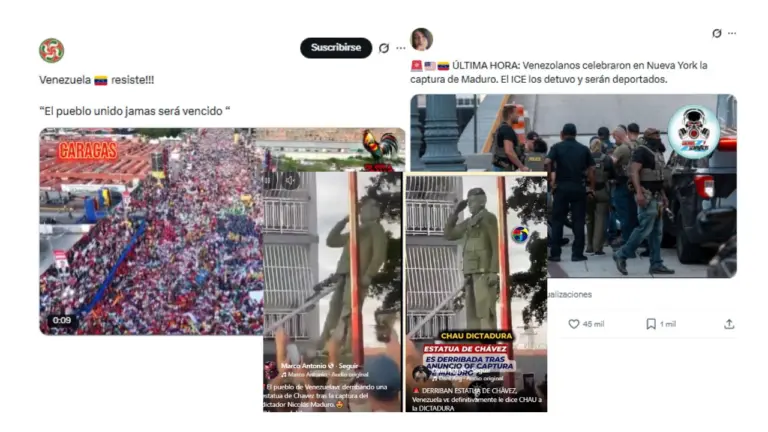 Los videos y las imágenes falsas que se viralizaron en redes tras la detención de Maduro