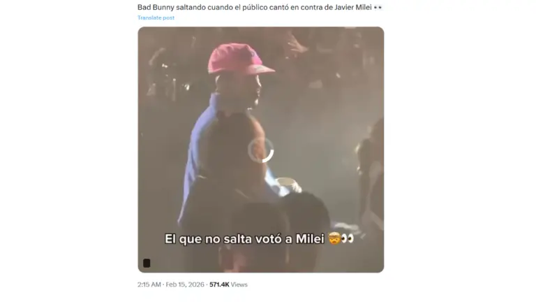 El público del concierto de Bad Bunny en River coreó “el que no salta es un inglés”, no una consigna contra Milei
