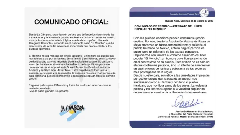 Es falso que La Cámpora y Madres de Plaza de Mayo publicaron comunicados en repudio a la captura y muerte del líder narco “El Mencho”