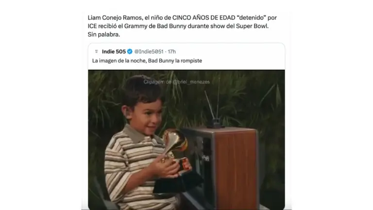 No, Bad Bunny no entregó su premio Grammy en el Super Bowl 2026 a un niño detenido por ICE