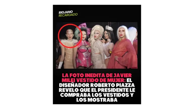 Es falsa la foto de Javier Milei “vestido de mujer” en un desfile drag queen: fue editada con IA