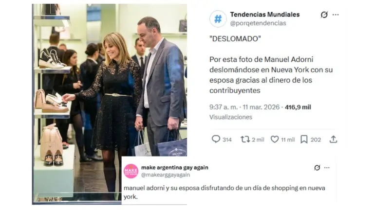Esta foto de Manuel Adorni y su esposa de shopping en Prada es falsa: fue generada con IA