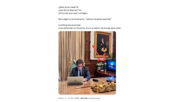Caso Lumilagro: es falsa la foto de Milei con el termo y la empresa no cerró pero sí redujo su producción
