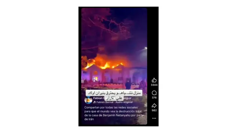 No, este video no muestra la casa de Netanyahu en Israel en llamas: es un incendio en Estados Unidos