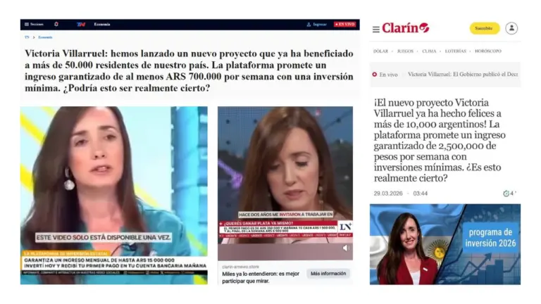 No, Victoria Villarruel no promociona una supuesta “plataforma de inversión” que promete ganancias rápidas: es una estafa