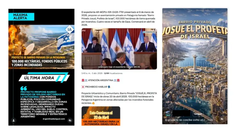 No hay evidencia de un supuesto barrio privado “Josué” para 300 mil “refugiados israelíes” en la Patagonia