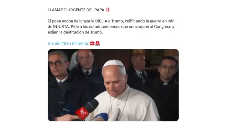 No, el papa León XIV no exigió en este video la destitución de Donald Trump por la guerra en Irán