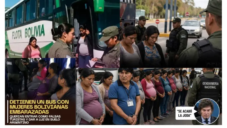 Gendarmería no detuvo en Salta un micro con mujeres embarazadas que venían desde Bolivia: las imágenes fueron hechas con IA