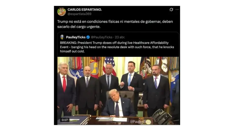 No, este video donde Trump se queda inconsciente no es real: está manipulado