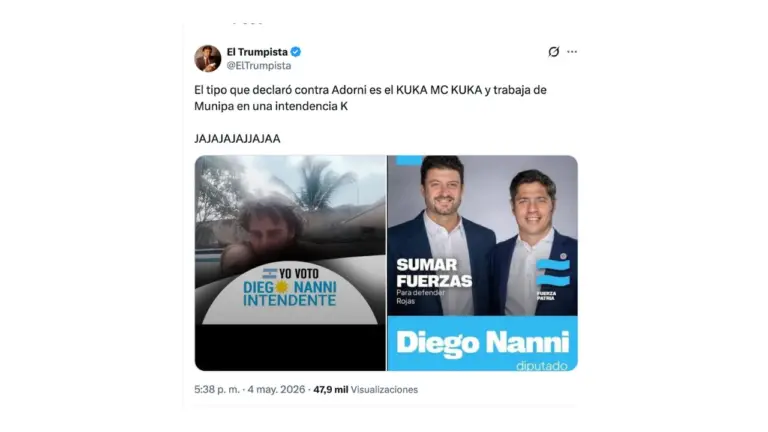 El contratista que remodeló la casa de Adorni posteó a favor de un intendente kirchnerista y en contra de CFK, Fernández y Massa