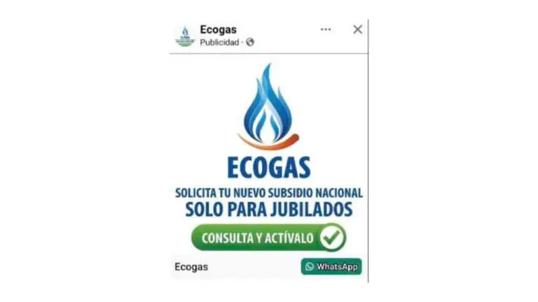 Alerta estafa: es falso el supuesto descuento de la empresa Ecogas para jubilados