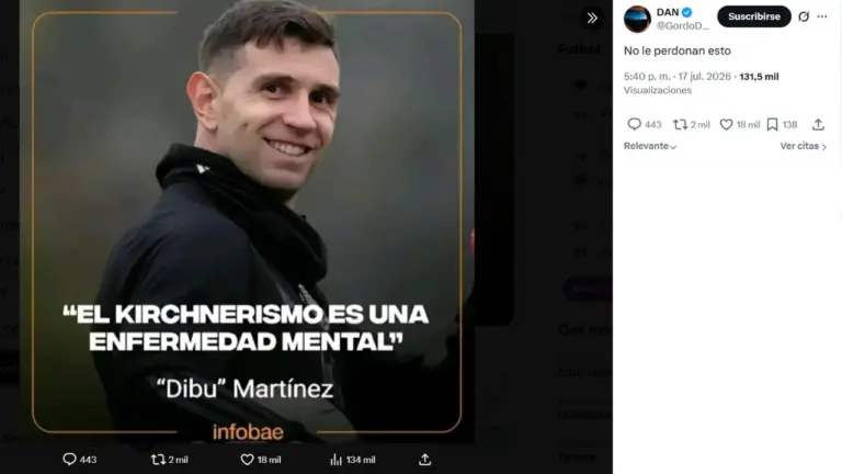No, “Dibu” Martínez no dijo que “el kirchnerismo es una enfermedad mental”