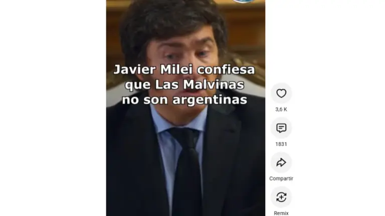 Es falso el video en el que Milei afirma que las Islas Malvinas “no son argentinas”