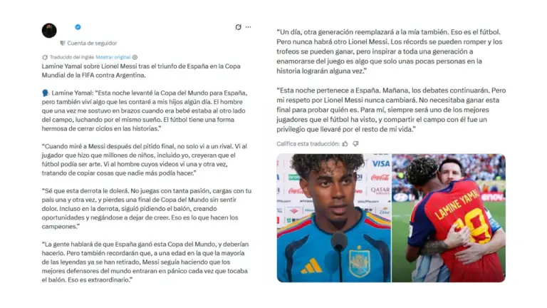 No, Lamine Yamal no dijo que Messi “no necesitaba ganar la final para probar quién es” tras el triunfo de España en el Mundial 2026