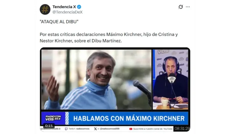 Es falso que Máximo Kirchner criticó al “Dibu” Martínez: el video viral está manipulado