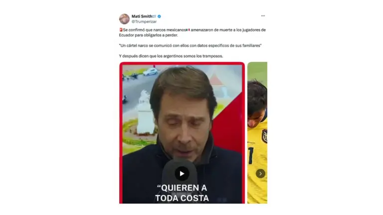No hay pruebas de que narcotraficantes mexicanos hayan amenazado a la Selección ecuatoriana “para obligarlos a perder”