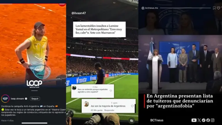 Cómo el algoritmo de las redes muestra videos viejos de peleas entre argentinos y españoles y fomenta la desinformación