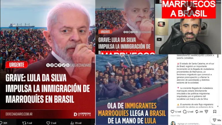 Una red de cuentas argentinas difundió una falsa “ola” de inmigrantes marroquíes en Brasil y culpó a Lula