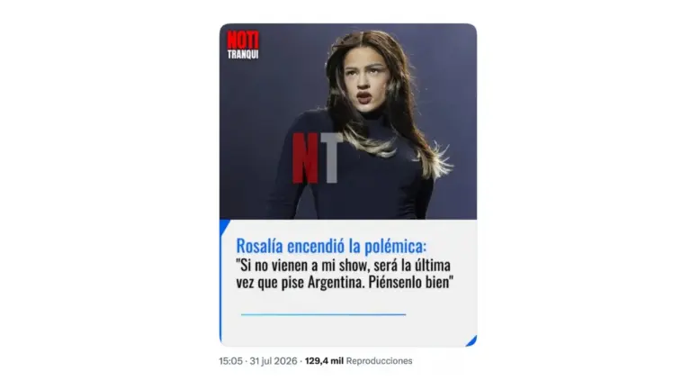 No, la cantante Rosalía no dijo: “Si no vienen a mi show, será la última vez que pise Argentina”