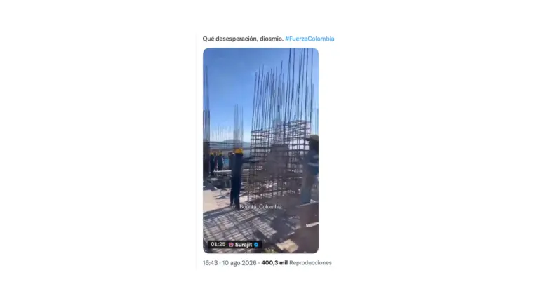 Este video no muestra a obreros en Bogotá durante el terremoto de Colombia, sino en Pereira