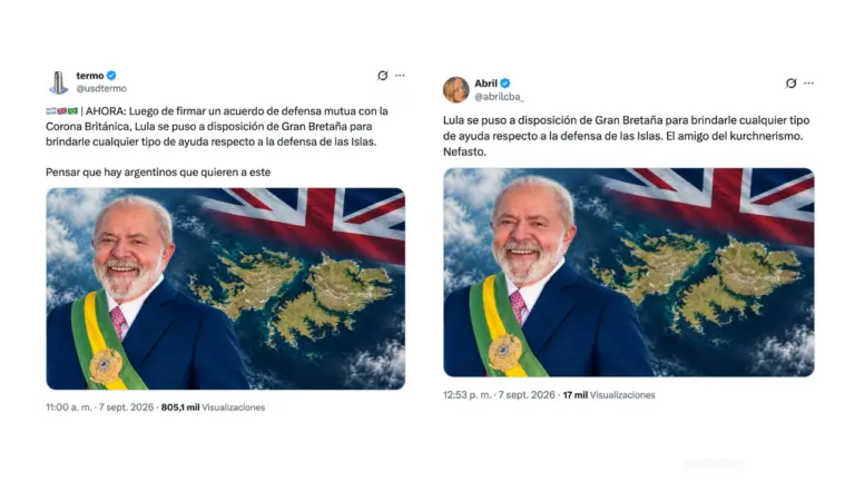Es falso que Lula da Silva haya ofrecido apoyo a Gran Bretaña “para defender las Islas Malvinas”
