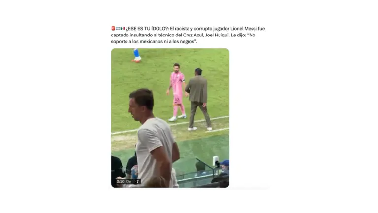 No hay registro de que Messi haya dicho “no soporto a los mexicanos ni a los negros” en el partido de Inter Miami ante Cruz Azul
