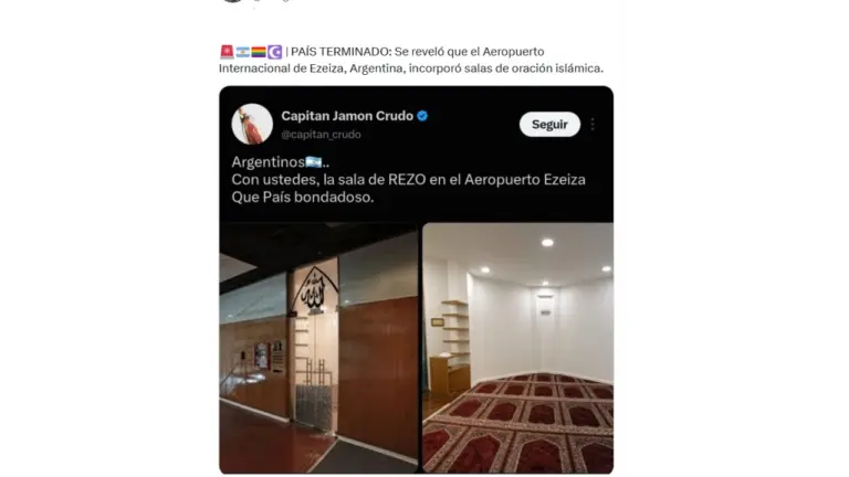 No, el Aeropuerto de Ezeiza no incorporó en 2026 una sala de rezo islámica: la sala fue inaugurada en el 2000 y cerró en 2025