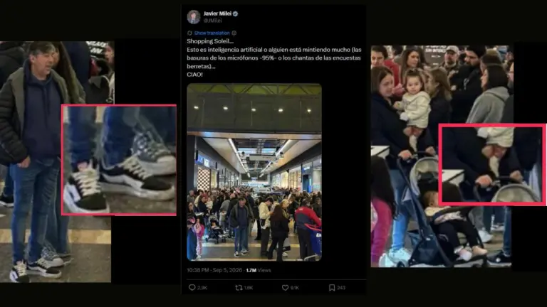 La foto del shopping que compartió Milei: qué se sabe sobre la imagen y sus indicios de IA