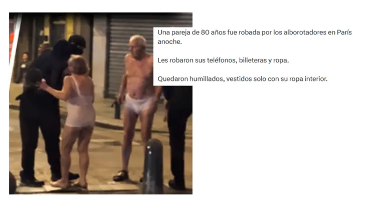 Esta foto de ancianos “asaltados por manifestantes” en Francia fue generada con IA