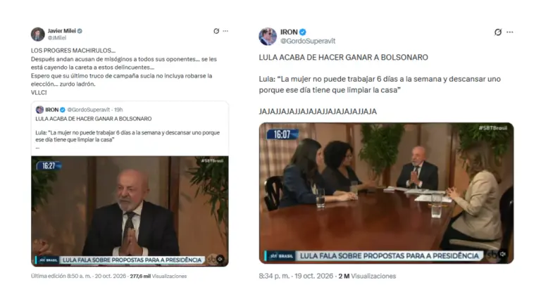 Lula habló sobre la desigualdad en las tareas domésticas, pero no mandó a las mujeres a “limpiar la casa” como dio a entender Milei