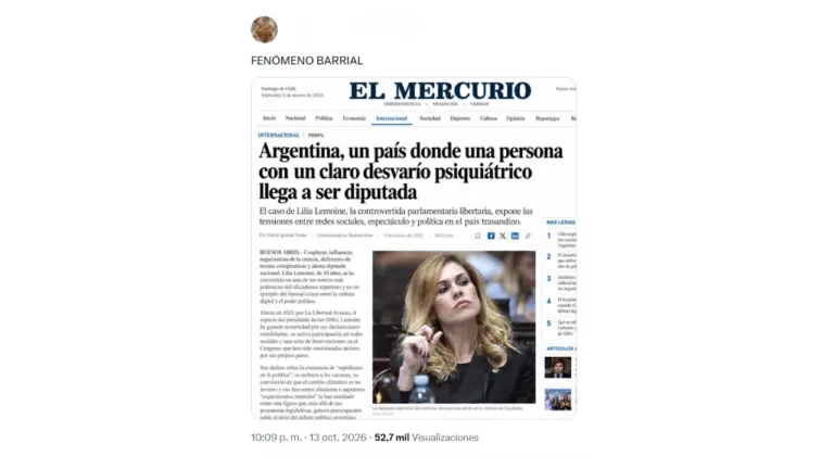 El Mercurio no tildó a Lilia Lemoine de tener “un claro desvarío psiquiátrico”: la publicación es falsa